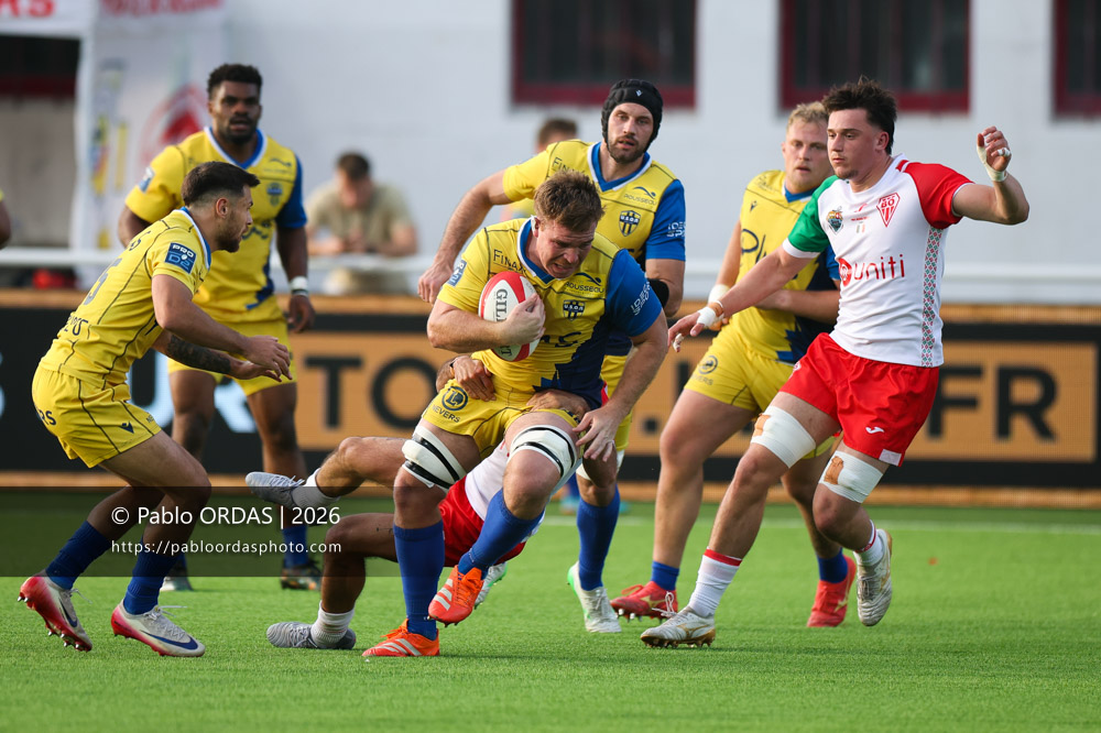 Philip Kleynhans, lors du match de Pro D2 entre le Biarritz olympique et Nevers, le 10 avril 2026 au stade Aguiléra de Biarritz, France (Photo Pablo ORDAS)