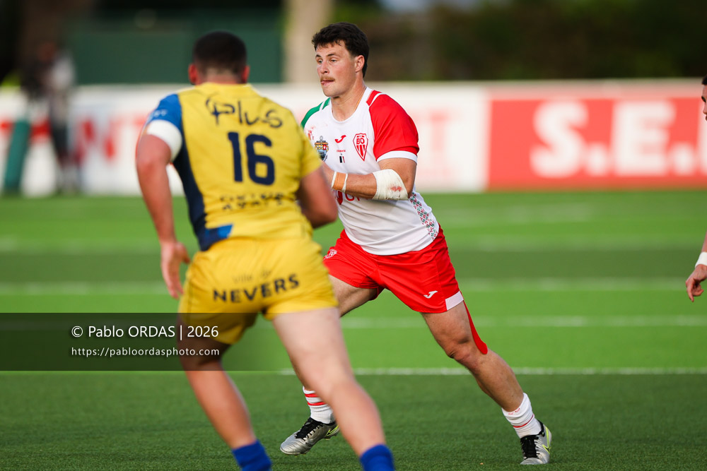 Jules Even, lors du match de Pro D2 entre le Biarritz olympique et Nevers, le 10 avril 2026 au stade Aguiléra de Biarritz, France (Photo Pablo ORDAS)
