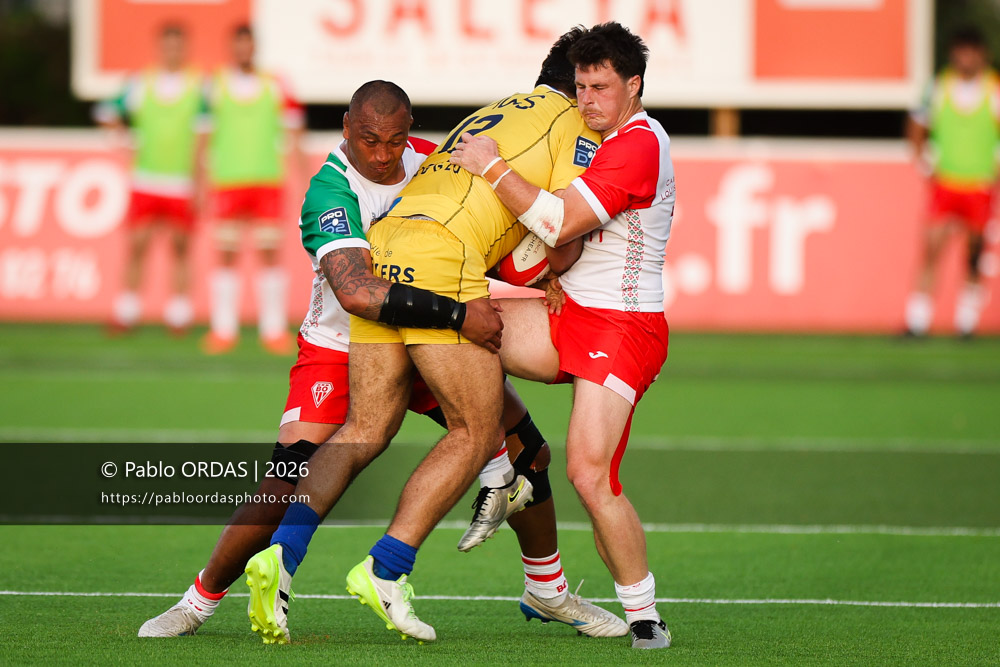 Jules Even, lors du match de Pro D2 entre le Biarritz olympique et Nevers, le 10 avril 2026 au stade Aguiléra de Biarritz, France (Photo Pablo ORDAS)