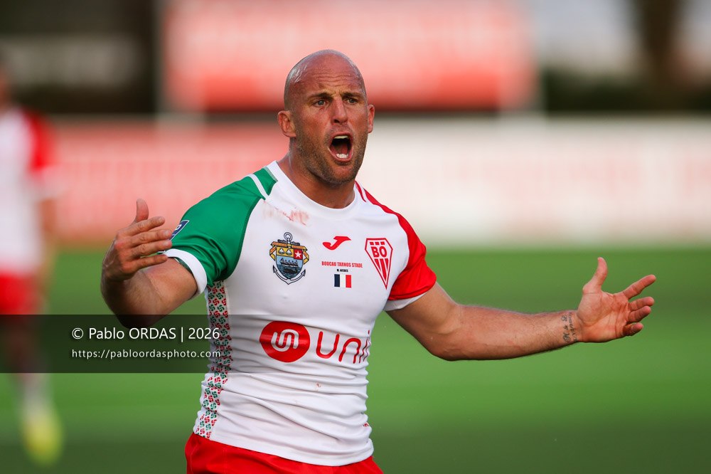 Mathieu Acebes, lors du match de Pro D2 entre le Biarritz olympique et Nevers, le 10 avril 2026 au stade Aguiléra de Biarritz, France (Photo Pablo ORDAS)