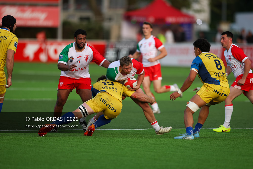 Clément Martinez, lors du match de Pro D2 entre le Biarritz olympique et Nevers, le 10 avril 2026 au stade Aguiléra de Biarritz, France (Photo Pablo ORDAS)