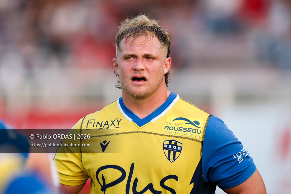 Keynan Knox, lors du match de Pro D2 entre le Biarritz olympique et Nevers, le 10 avril 2026 au stade Aguiléra de Biarritz, France (Photo Pablo ORDAS)