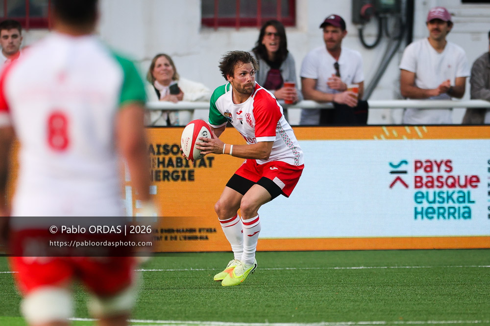 Yann Lesgourgues, lors du match de Pro D2 entre le Biarritz olympique et Nevers, le 10 avril 2026 au stade Aguiléra de Biarritz, France (Photo Pablo ORDAS)