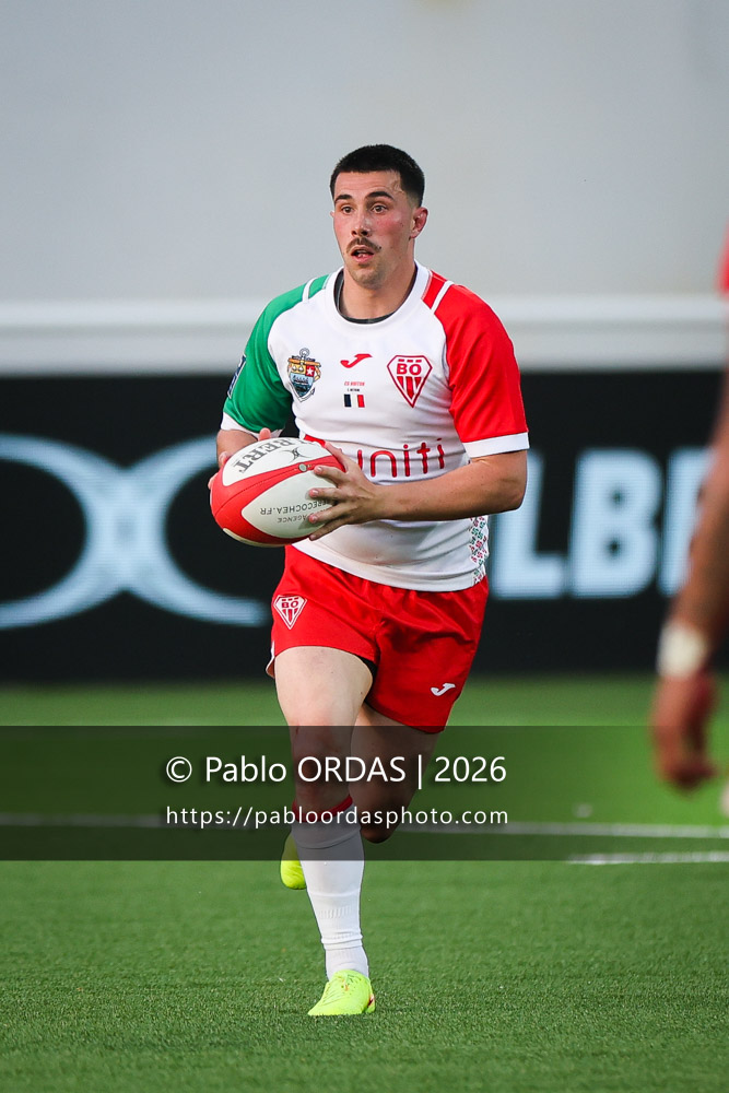 Edgar Retière, lors du match de Pro D2 entre le Biarritz olympique et Nevers, le 10 avril 2026 au stade Aguiléra de Biarritz, France (Photo Pablo ORDAS)