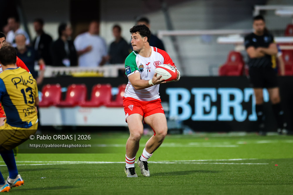 Jules Even, lors du match de Pro D2 entre le Biarritz olympique et Nevers, le 10 avril 2026 au stade Aguiléra de Biarritz, France (Photo Pablo ORDAS)