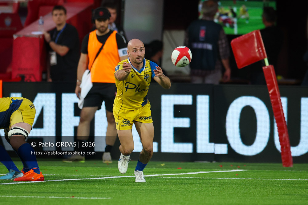Hugo Bouyssou, lors du match de Pro D2 entre le Biarritz olympique et Nevers, le 10 avril 2026 au stade Aguiléra de Biarritz, France (Photo Pablo ORDAS)