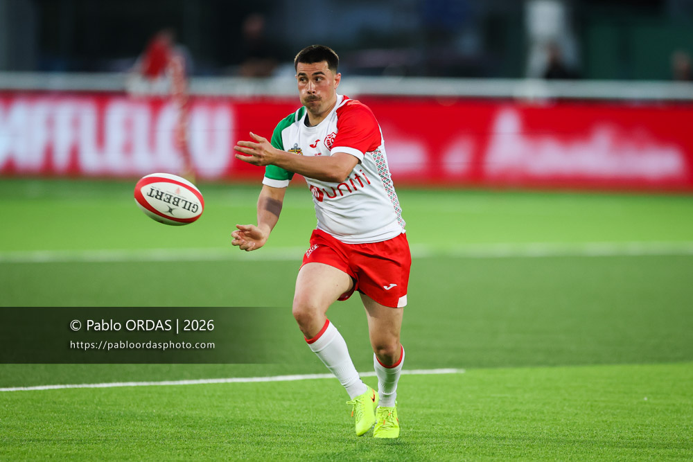 Edgar Retière, lors du match de Pro D2 entre le Biarritz olympique et Nevers, le 10 avril 2026 au stade Aguiléra de Biarritz, France (Photo Pablo ORDAS)