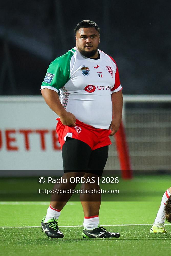 Luka Véa, lors du match de Pro D2 entre le Biarritz olympique et Nevers, le 10 avril 2026 au stade Aguiléra de Biarritz, France (Photo Pablo ORDAS)