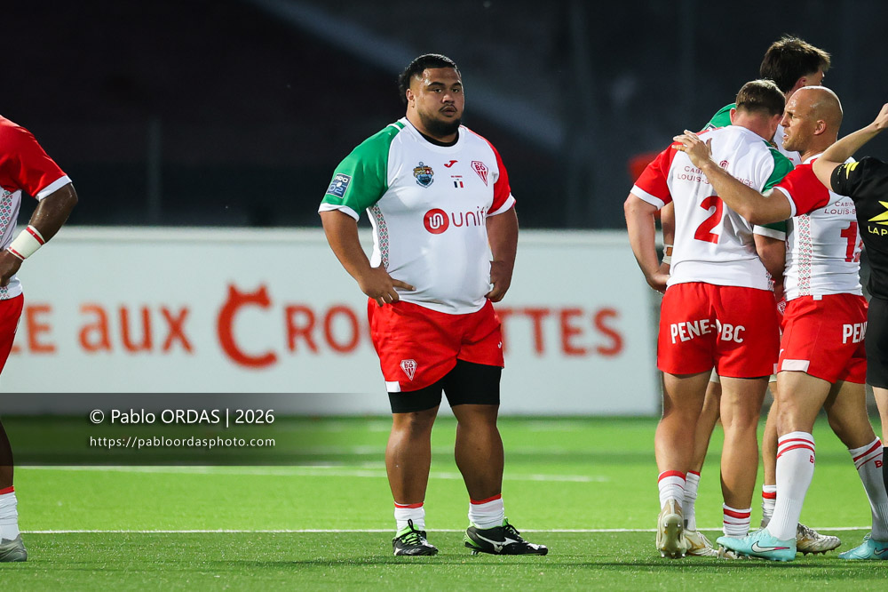 Luka Véa, lors du match de Pro D2 entre le Biarritz olympique et Nevers, le 10 avril 2026 au stade Aguiléra de Biarritz, France (Photo Pablo ORDAS)