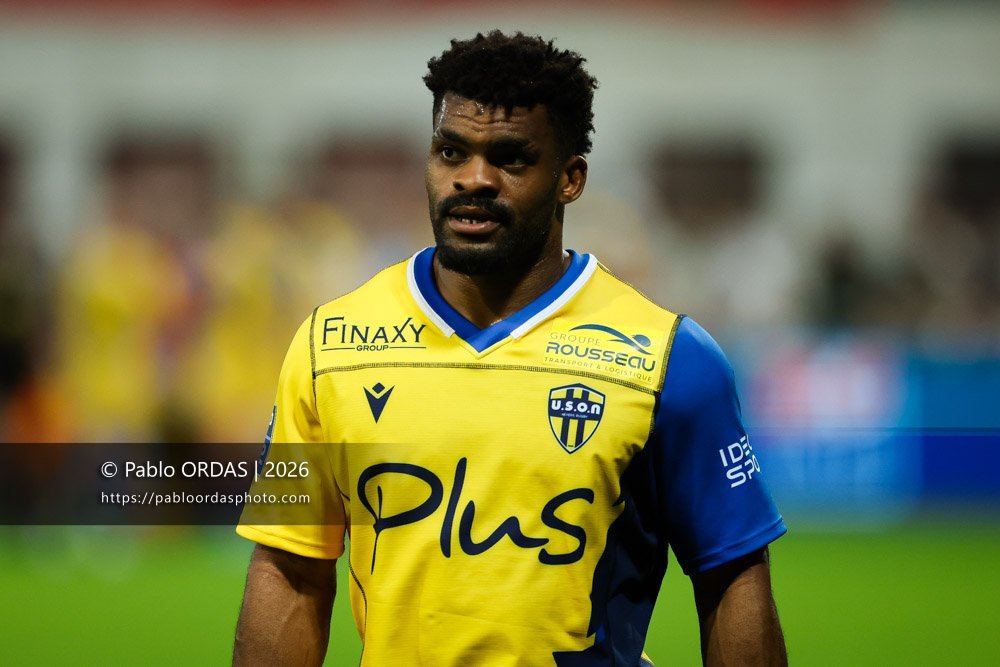 Ebenezer Tshimanga, lors du match de Pro D2 entre le Biarritz olympique et Nevers, le 10 avril 2026 au stade Aguiléra de Biarritz, France (Photo Pablo ORDAS)