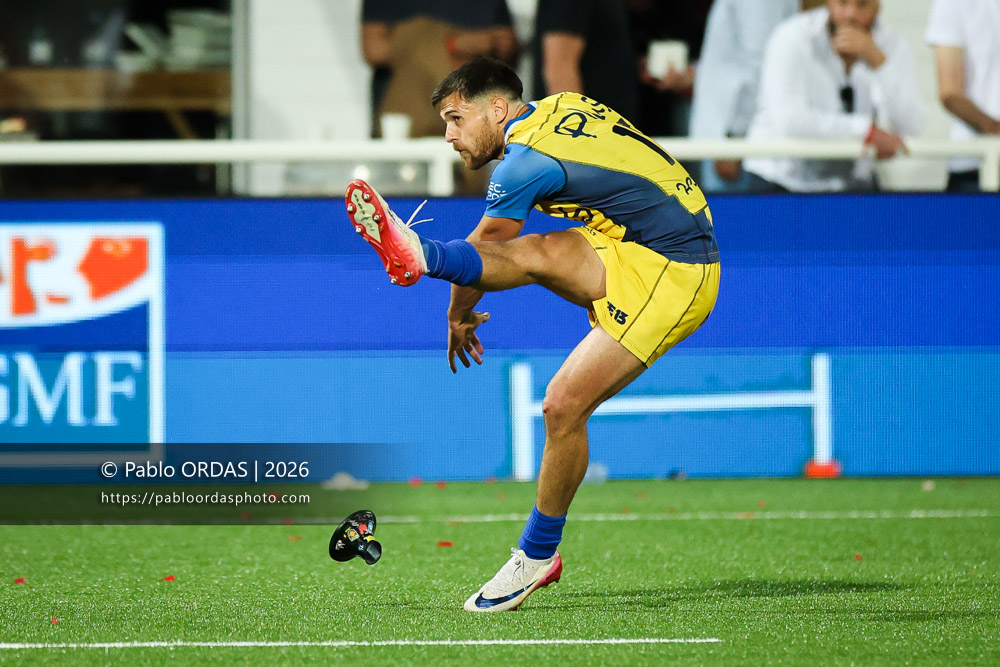 Dylan Jaminet, lors du match de Pro D2 entre le Biarritz olympique et Nevers, le 10 avril 2026 au stade Aguiléra de Biarritz, France (Photo Pablo ORDAS)