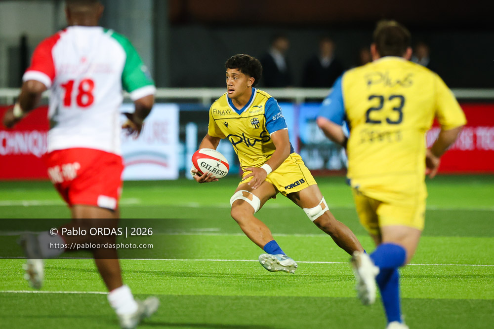 Manaïa Lape, lors du match de Pro D2 entre le Biarritz olympique et Nevers, le 10 avril 2026 au stade Aguiléra de Biarritz, France (Photo Pablo ORDAS)