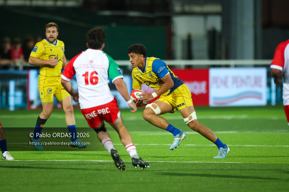 Manaïa Lape, lors du match de Pro D2 entre le Biarritz olympique et Nevers, le 10 avril 2026 au stade Aguiléra de Biarritz, France (Photo Pablo ORDAS)
