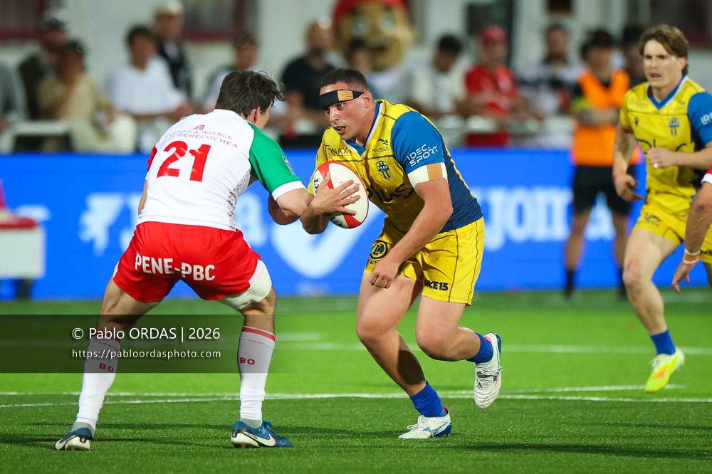 Jean-Maxence Jules Rosette, lors du match de Pro D2 entre le Biarritz olympique et Nevers, le 10 avril 2026 au stade Aguiléra de Biarritz, France (Photo Pablo ORDAS)