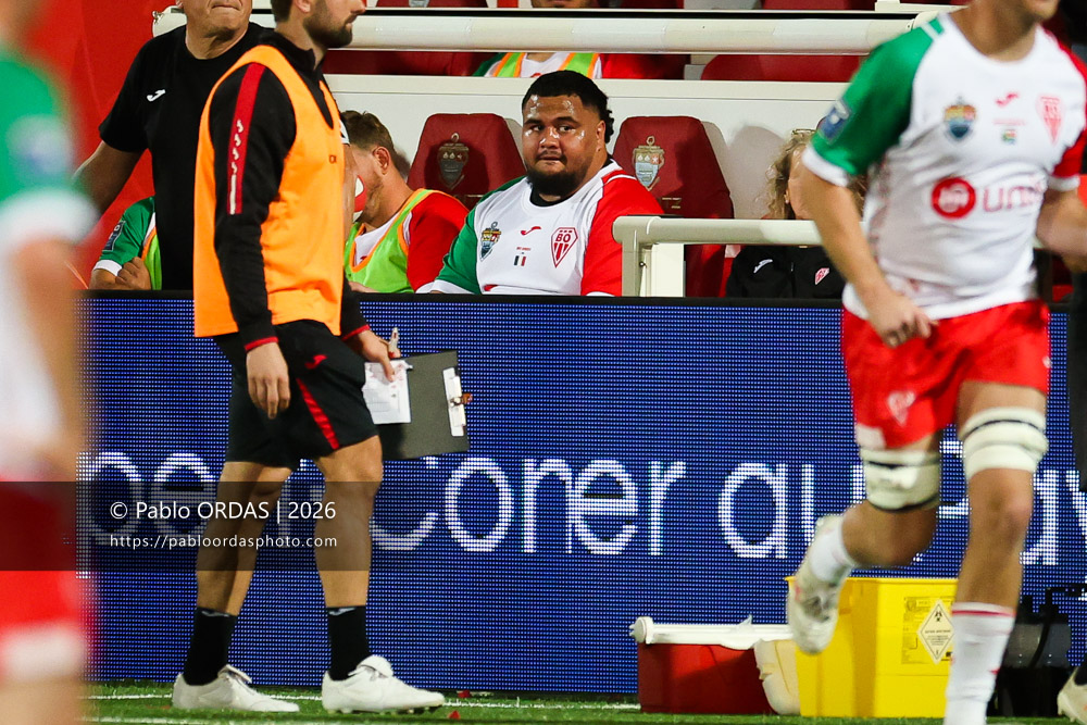 Luka Véa, lors du match de Pro D2 entre le Biarritz olympique et Nevers, le 10 avril 2026 au stade Aguiléra de Biarritz, France (Photo Pablo ORDAS)