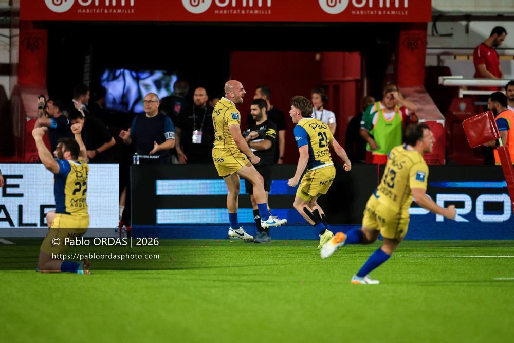 Hugo Bouyssou, lors du match de Pro D2 entre le Biarritz olympique et Nevers, le 10 avril 2026 au stade Aguiléra de Biarritz, France (Photo Pablo ORDAS)