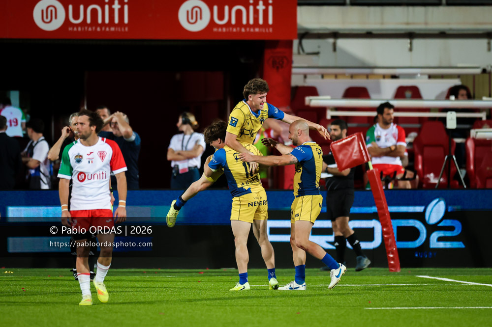 Simon Tarel, lors du match de Pro D2 entre le Biarritz olympique et Nevers, le 10 avril 2026 au stade Aguiléra de Biarritz, France (Photo Pablo ORDAS)