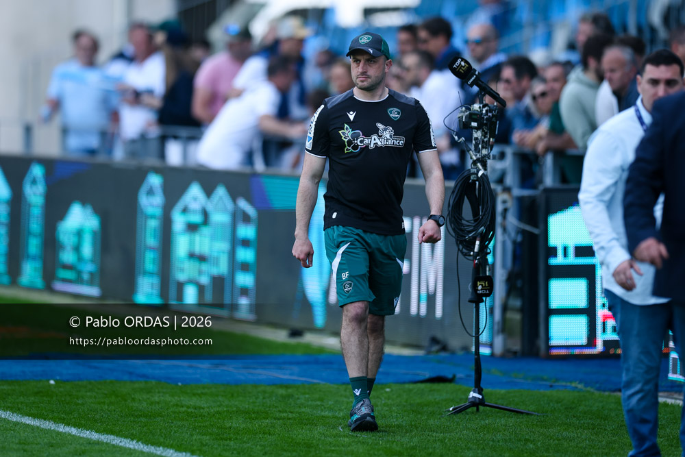 Brandon Fajardo, lors du match de Top 14 entre l'Aviron bayonnais et la Section paloise, le 18 avril 2026 au stade Jean Dauger de Bayonne, France (Photo Pablo ORDAS)