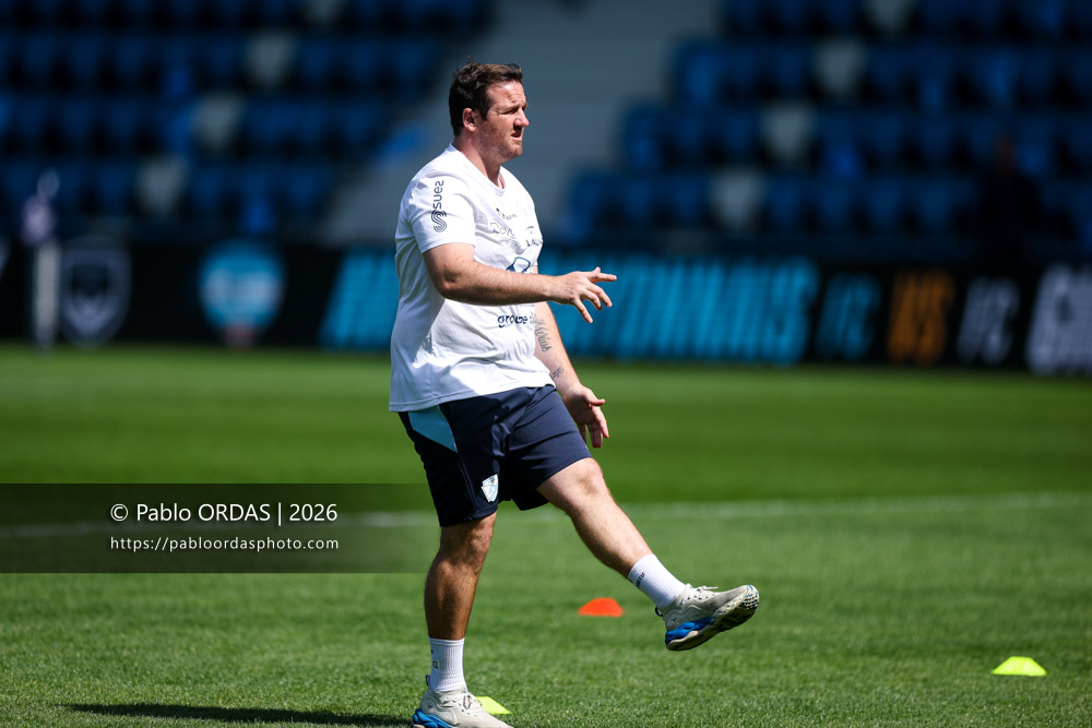 Camille Lopez, lors du match de Top 14 entre l'Aviron bayonnais et la Section paloise, le 18 avril 2026 au stade Jean Dauger de Bayonne, France (Photo Pablo ORDAS)