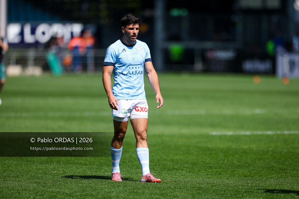 Yohan Orabé, lors du match de Top 14 entre l'Aviron bayonnais et la Section paloise, le 18 avril 2026 au stade Jean Dauger de Bayonne, France (Photo Pablo ORDAS)