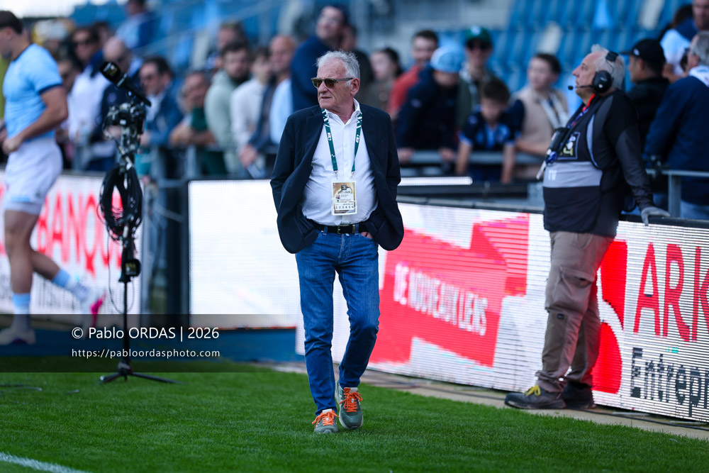 Bernard Pontneau, lors du match de Top 14 entre l'Aviron bayonnais et la Section paloise, le 18 avril 2026 au stade Jean Dauger de Bayonne, France (Photo Pablo ORDAS)