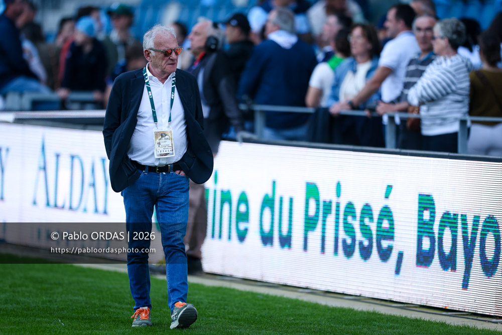 Bernard Pontneau, lors du match de Top 14 entre l'Aviron bayonnais et la Section paloise, le 18 avril 2026 au stade Jean Dauger de Bayonne, France (Photo Pablo ORDAS)
