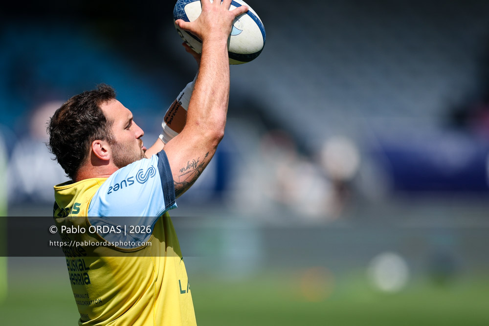 Ignacio Calles, lors du match de Top 14 entre l'Aviron bayonnais et la Section paloise, le 18 avril 2026 au stade Jean Dauger de Bayonne, France (Photo Pablo ORDAS)
