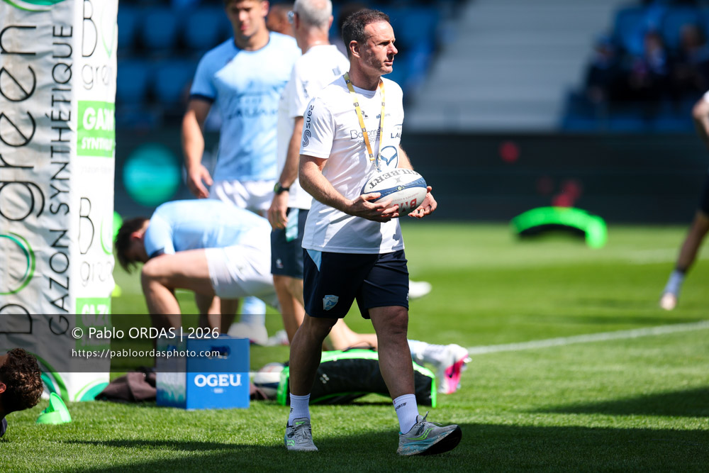 Gerard Fraser, lors du match de Top 14 entre l'Aviron bayonnais et la Section paloise, le 18 avril 2026 au stade Jean Dauger de Bayonne, France (Photo Pablo ORDAS)