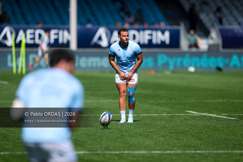 Joris Segonds, lors du match de Top 14 entre l'Aviron bayonnais et la Section paloise, le 18 avril 2026 au stade Jean Dauger de Bayonne, France (Photo Pablo ORDAS)