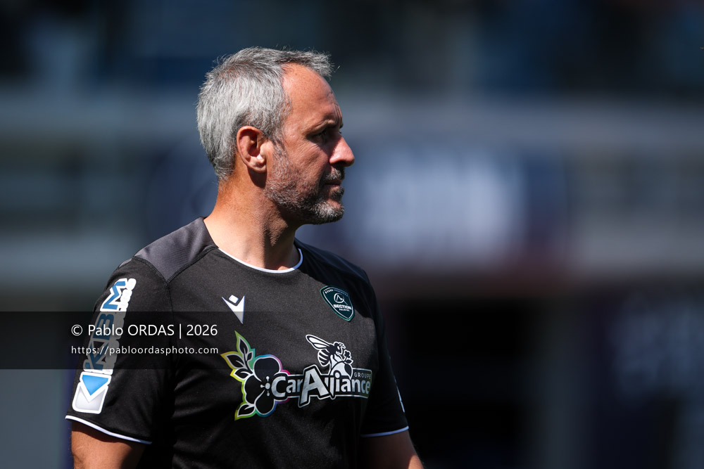 Sébastien Piqueronies, lors du match de Top 14 entre l'Aviron bayonnais et la Section paloise, le 18 avril 2026 au stade Jean Dauger de Bayonne, France (Photo Pablo ORDAS)