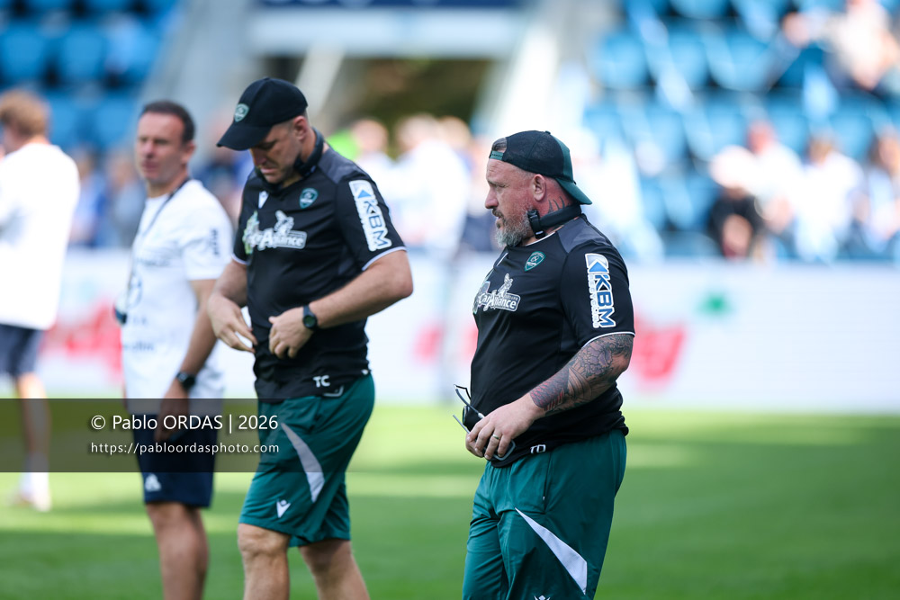Thomas Domingo, lors du match de Top 14 entre l'Aviron bayonnais et la Section paloise, le 18 avril 2026 au stade Jean Dauger de Bayonne, France (Photo Pablo ORDAS)