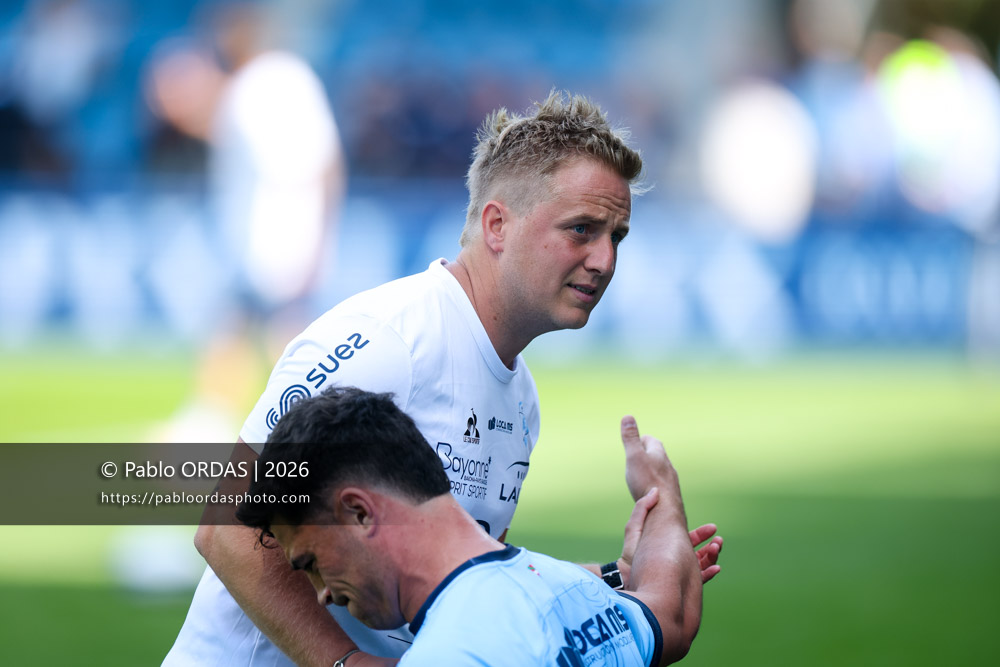 Arnaud Baratchart, lors du match de Top 14 entre l'Aviron bayonnais et la Section paloise, le 18 avril 2026 au stade Jean Dauger de Bayonne, France (Photo Pablo ORDAS)