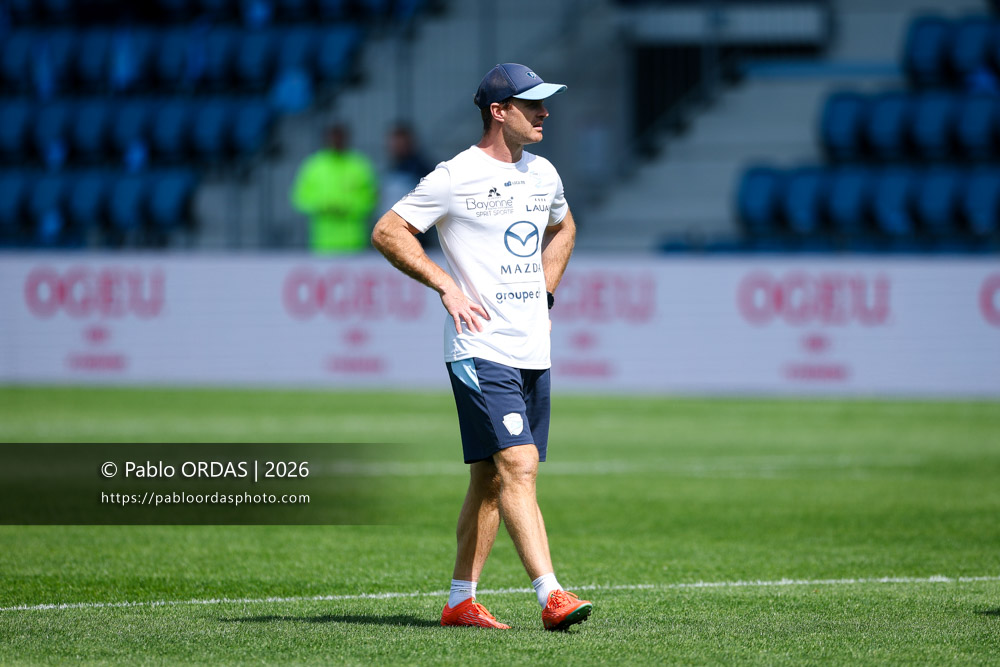 Nick Abendanon, lors du match de Top 14 entre l'Aviron bayonnais et la Section paloise, le 18 avril 2026 au stade Jean Dauger de Bayonne, France (Photo Pablo ORDAS)