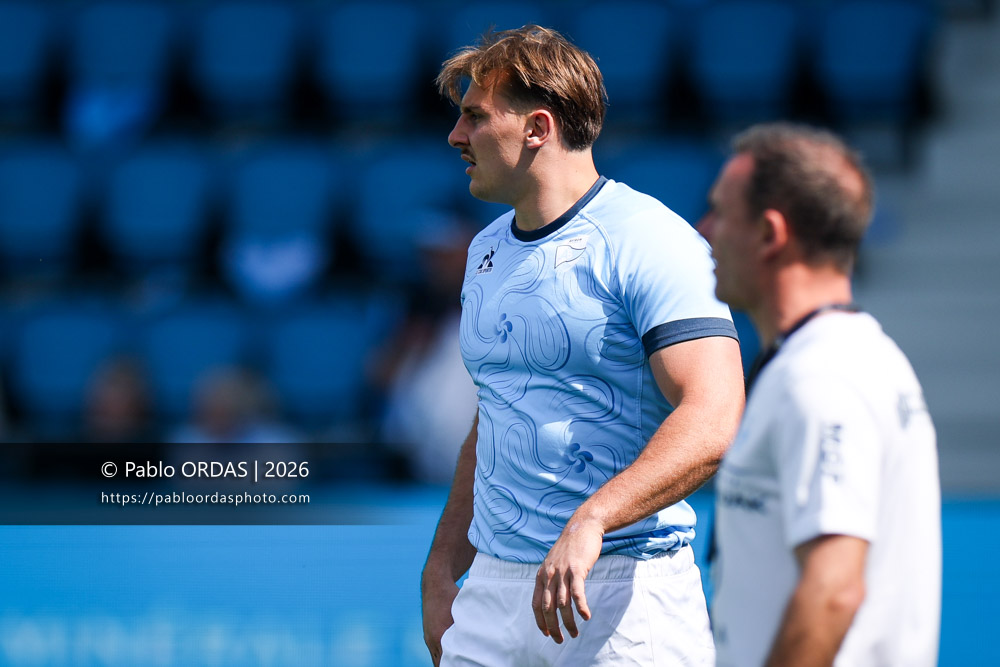 Esteban Capilla, lors du match de Top 14 entre l'Aviron bayonnais et la Section paloise, le 18 avril 2026 au stade Jean Dauger de Bayonne, France (Photo Pablo ORDAS)