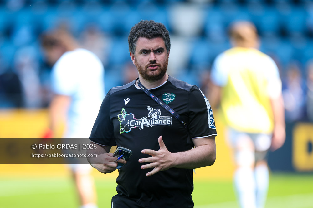 François Redon, lors du match de Top 14 entre l'Aviron bayonnais et la Section paloise, le 18 avril 2026 au stade Jean Dauger de Bayonne, France (Photo Pablo ORDAS)
