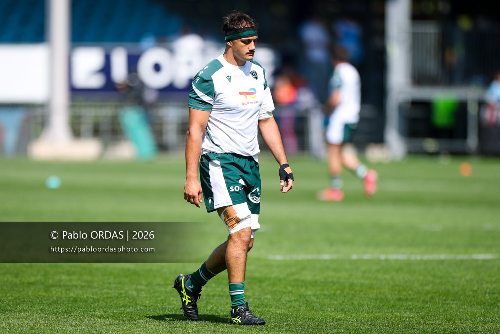 Loïc Crédoz, lors du match de Top 14 entre l'Aviron bayonnais et la Section paloise, le 18 avril 2026 au stade Jean Dauger de Bayonne, France (Photo Pablo ORDAS)