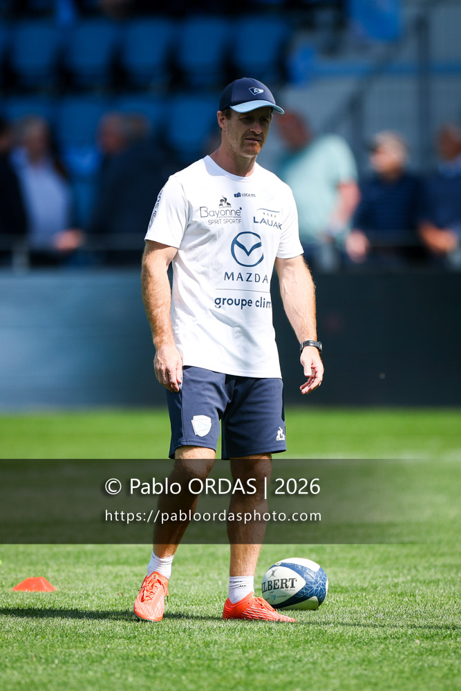 Nick Abendanon, lors du match de Top 14 entre l'Aviron bayonnais et la Section paloise, le 18 avril 2026 au stade Jean Dauger de Bayonne, France (Photo Pablo ORDAS)
