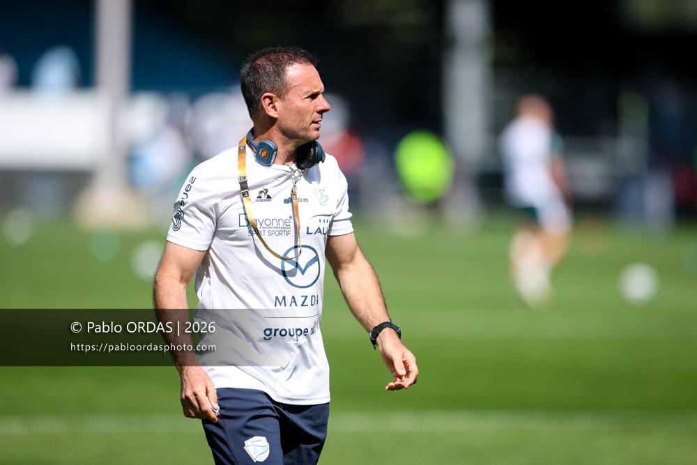 Gerard Fraser, lors du match de Top 14 entre l'Aviron bayonnais et la Section paloise, le 18 avril 2026 au stade Jean Dauger de Bayonne, France (Photo Pablo ORDAS)
