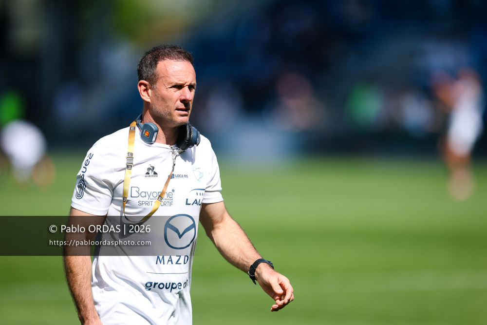 Gerard Fraser, lors du match de Top 14 entre l'Aviron bayonnais et la Section paloise, le 18 avril 2026 au stade Jean Dauger de Bayonne, France (Photo Pablo ORDAS)