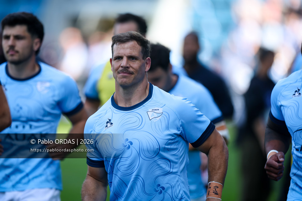 Facundo Bosch, lors du match de Top 14 entre l'Aviron bayonnais et la Section paloise, le 18 avril 2026 au stade Jean Dauger de Bayonne, France (Photo Pablo ORDAS)