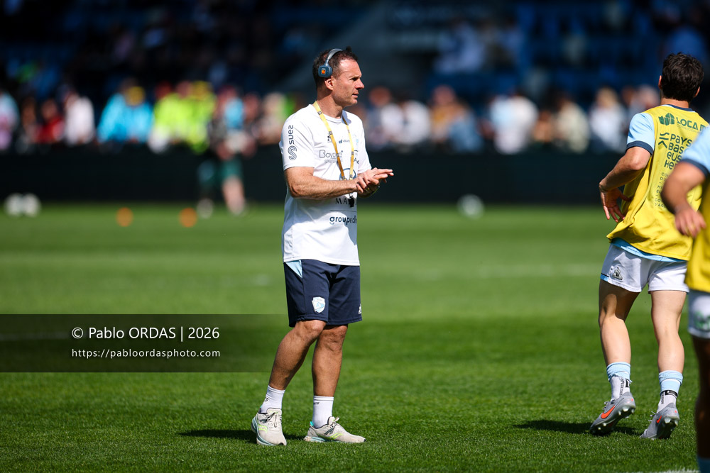 Gerard Fraser, lors du match de Top 14 entre l'Aviron bayonnais et la Section paloise, le 18 avril 2026 au stade Jean Dauger de Bayonne, France (Photo Pablo ORDAS)