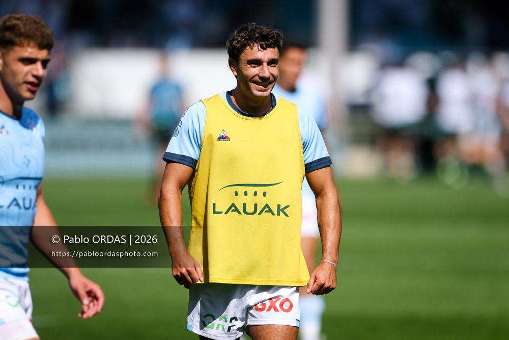 Victor Hannoun, lors du match de Top 14 entre l'Aviron bayonnais et la Section paloise, le 18 avril 2026 au stade Jean Dauger de Bayonne, France (Photo Pablo ORDAS)