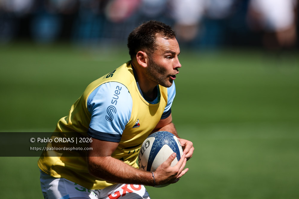 Joris Segonds, lors du match de Top 14 entre l'Aviron bayonnais et la Section paloise, le 18 avril 2026 au stade Jean Dauger de Bayonne, France (Photo Pablo ORDAS)