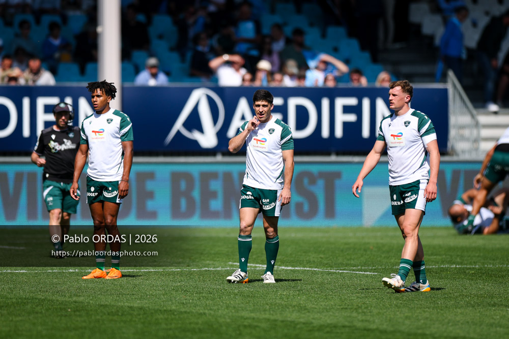 Thibault Daubagna, lors du match de Top 14 entre l'Aviron bayonnais et la Section paloise, le 18 avril 2026 au stade Jean Dauger de Bayonne, France (Photo Pablo ORDAS)
