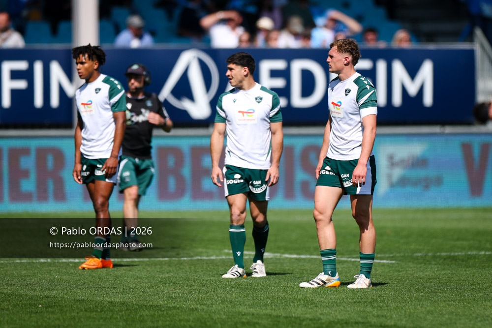 Emilien Gailleton, lors du match de Top 14 entre l'Aviron bayonnais et la Section paloise, le 18 avril 2026 au stade Jean Dauger de Bayonne, France (Photo Pablo ORDAS)