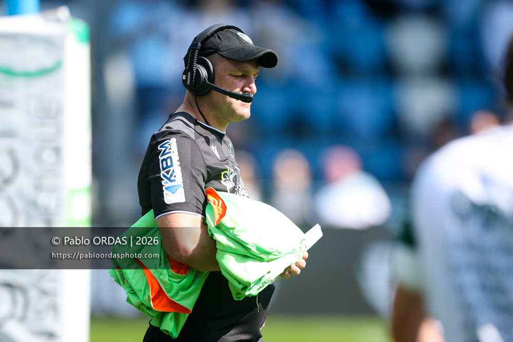 Thomas Choveau, lors du match de Top 14 entre l'Aviron bayonnais et la Section paloise, le 18 avril 2026 au stade Jean Dauger de Bayonne, France (Photo Pablo ORDAS)