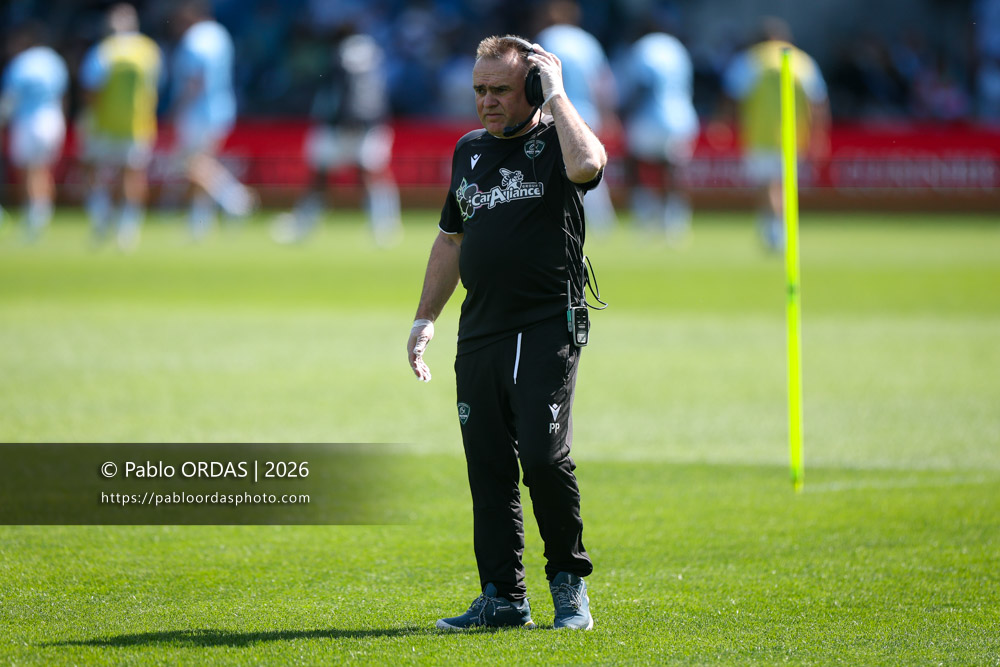 Philippe Pouget, lors du match de Top 14 entre l'Aviron bayonnais et la Section paloise, le 18 avril 2026 au stade Jean Dauger de Bayonne, France (Photo Pablo ORDAS)