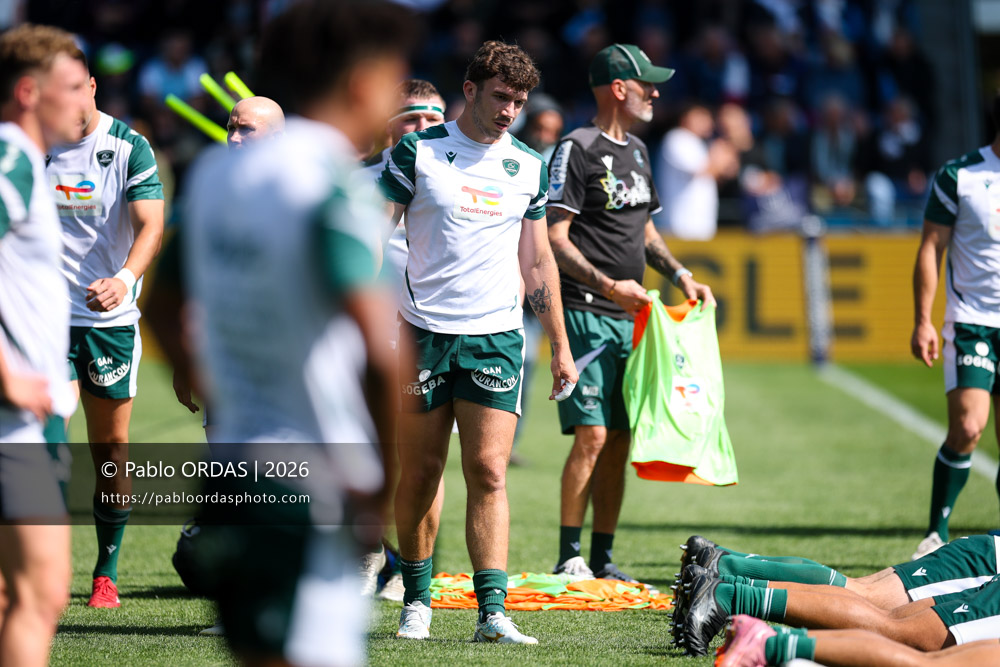 Fabien Brau-Boirie, lors du match de Top 14 entre l'Aviron bayonnais et la Section paloise, le 18 avril 2026 au stade Jean Dauger de Bayonne, France (Photo Pablo ORDAS)