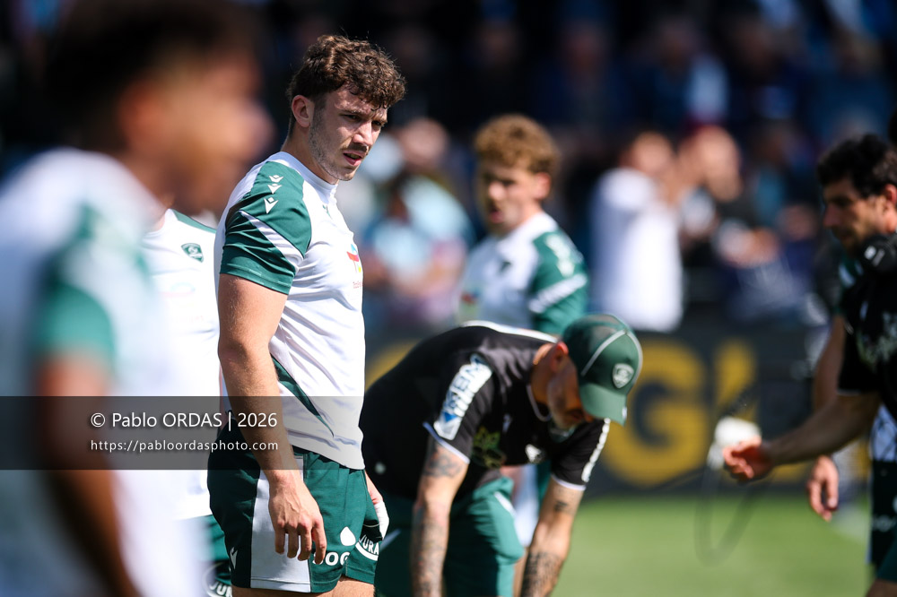 Fabien Brau-Boirie, lors du match de Top 14 entre l'Aviron bayonnais et la Section paloise, le 18 avril 2026 au stade Jean Dauger de Bayonne, France (Photo Pablo ORDAS)