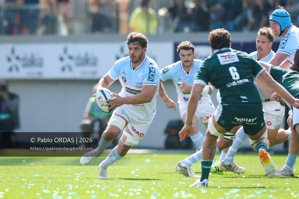 Alexandre Fischer, lors du match de Top 14 entre l'Aviron bayonnais et la Section paloise, le 18 avril 2026 au stade Jean Dauger de Bayonne, France (Photo Pablo ORDAS)